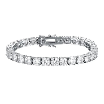 KS-Jewels™ Bracelet Tennis en Moissanite 2mm - Argent Sterling 925 Plaqué Or Blanc | Bijou Étincelant pour Femme & Homme