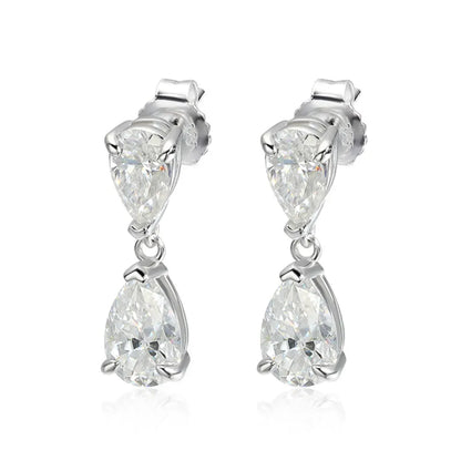 KS-Jewels™ Boucles d’Oreilles Goutte en Moissanite D VVS1