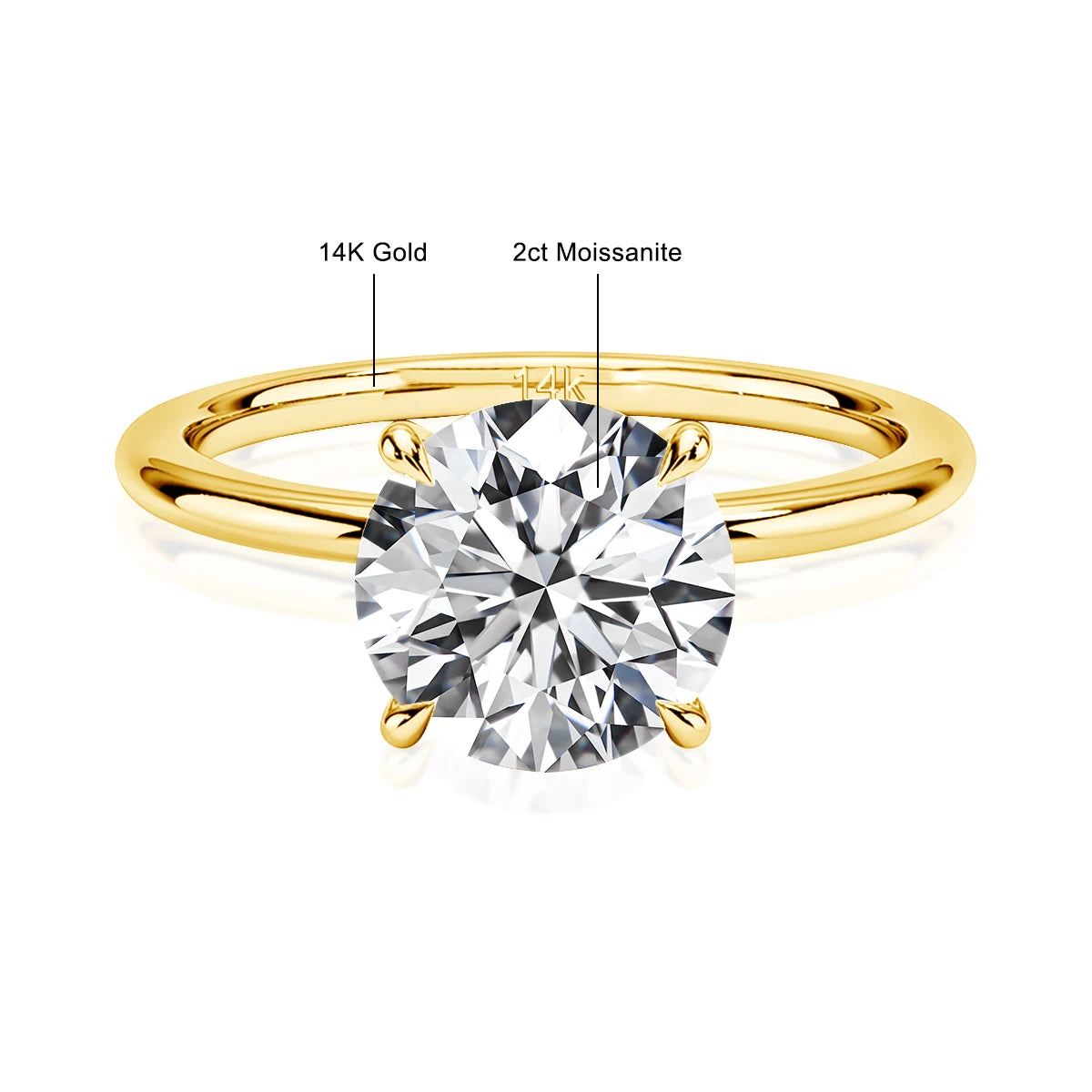 KS-Jewels™ Bague de Promesse 3 Pierres Moissanite