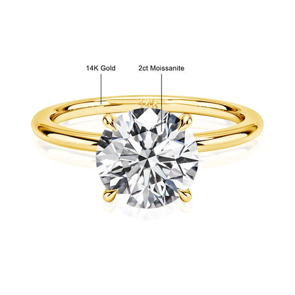 KS-Jewels™ Bague de Promesse 3 Pierres Moissanite