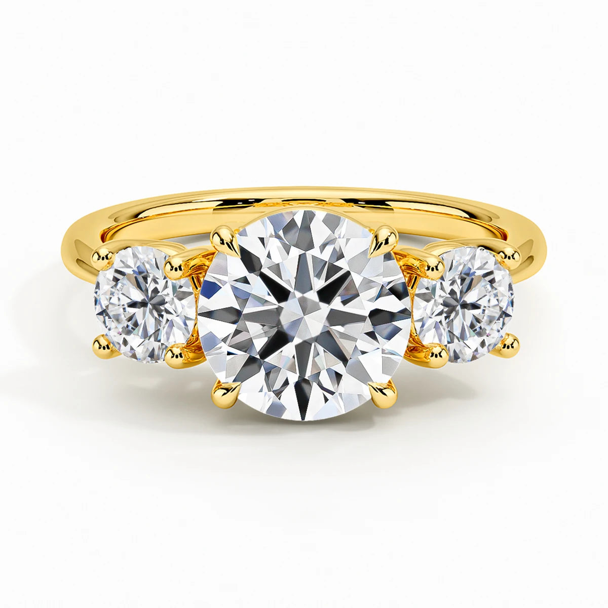 KS-Jewels™ Bague de Promesse 3 Pierres Moissanite