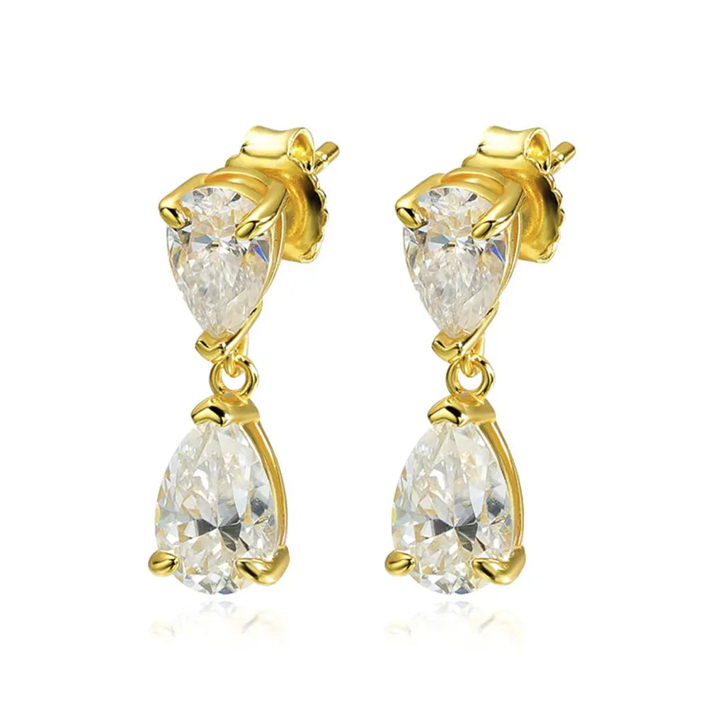 KS-Jewels™ Boucles d’Oreilles Goutte en Moissanite D VVS1