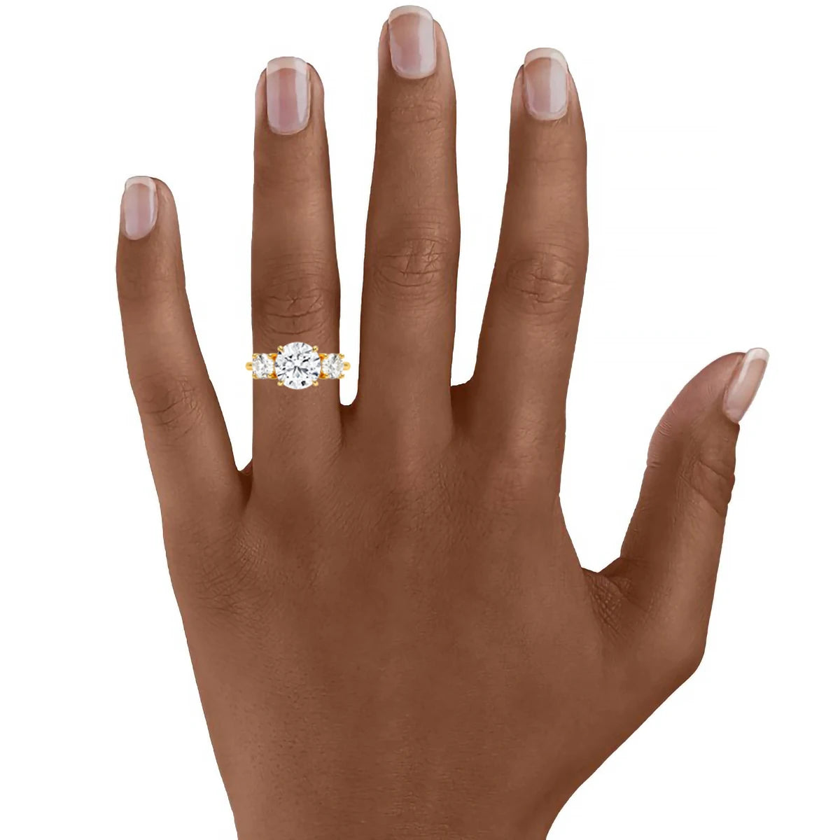 KS-Jewels™ Bague de Promesse 3 Pierres Moissanite